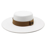 Solid Wide Brim Fedora Hat Vintage Trilby Felt Fashion Hat