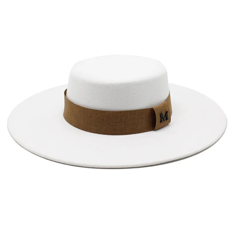 Solid Wide Brim Fedora Hat Vintage Trilby Felt Fashion Hat