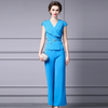 V Neck Top and Pants Set Elegant Runway Fashion Trousers Suit Set-Wear To Work Sets-Arimonz-Arimonz