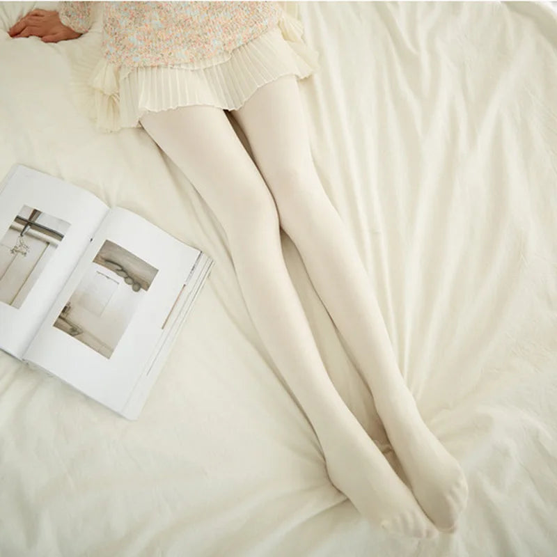 Velvet Lolita Ballet Dance Pantyhose Collant Female Tights Stockings-Socks & Tights-Arimonz-milky white-Fit 40kg-70kg-Arimonz