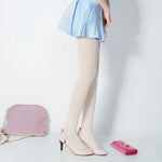 Velvet White Silk Women Tights Stockings Ballet Dance Stocking-Socks & Tights-Arimonz-Arimonz
