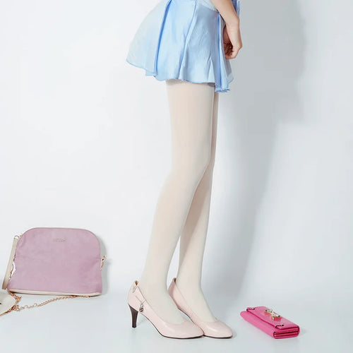 Velvet White Silk Women Tights Stockings Ballet Dance Stocking-Socks & Tights-Arimonz-Arimonz