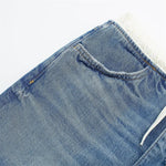 Versatile European And American Style Casual Patchwork Denim Skirt-Denim Skirts-Arimonz-Arimonz