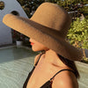 Vintage Audrey Hepburn Straw Big Brim Bell-shaped Summer Sun Hat-Summer Hats-Arimonz-Arimonz