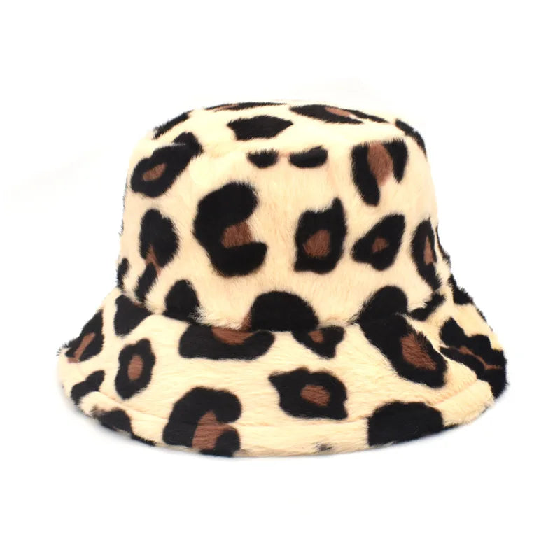 Vintage Faux Fur Bucket Hat Stylish Women’s Hat in Various Designs-Bucket Hats-Arimonz-Bleo 2-One Size 22in-Arimonz