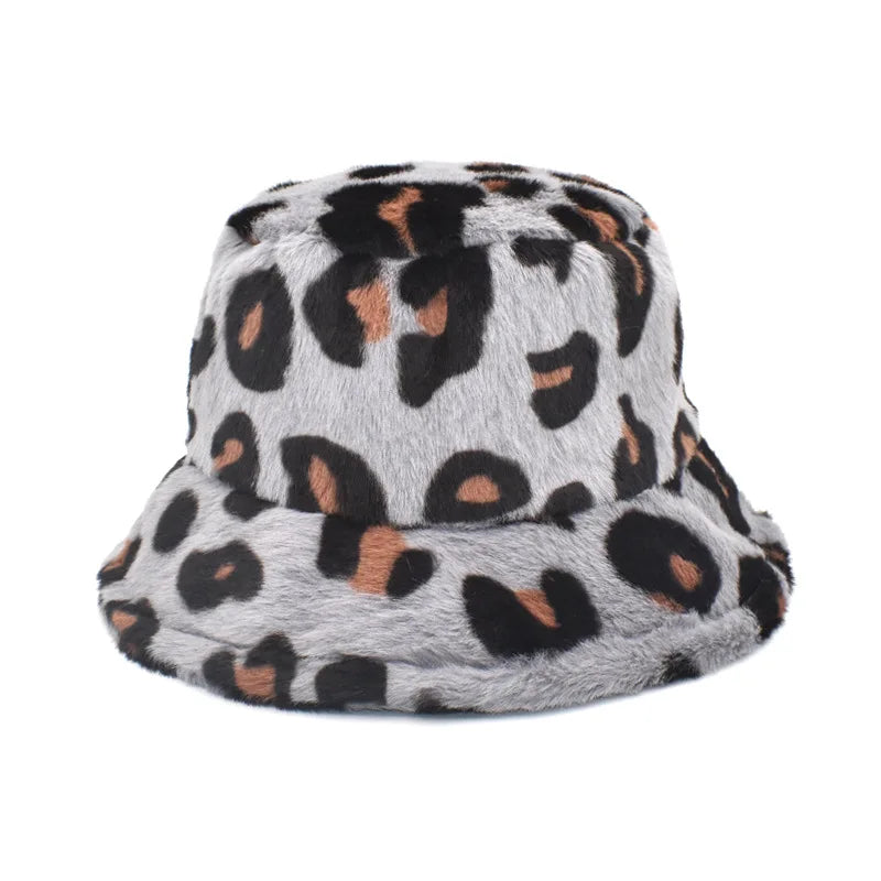 Vintage Faux Fur Bucket Hat Stylish Women’s Hat in Various Designs-Bucket Hats-Arimonz-Bleo 3-One Size 22in-Arimonz