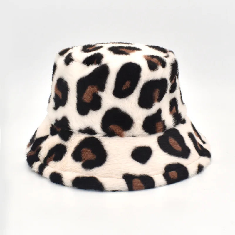 Vintage Faux Fur Bucket Hat Stylish Women’s Hat in Various Designs-Bucket Hats-Arimonz-Bleo 4-One Size 22in-Arimonz