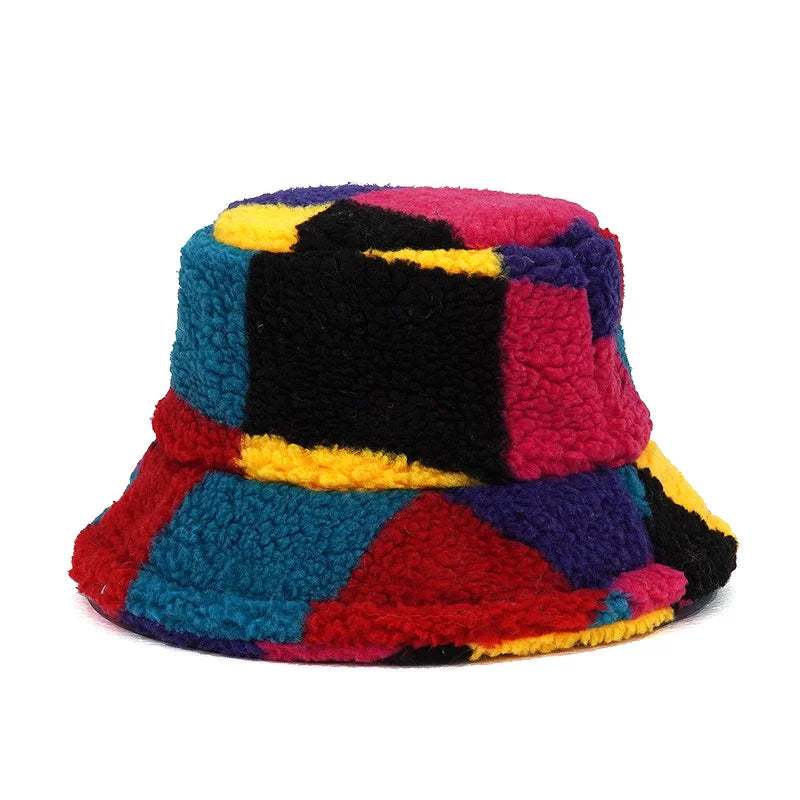 Vintage Faux Fur Bucket Hat Stylish Women’s Hat in Various Designs-Bucket Hats-Arimonz-Col 3-One Size 22in-Arimonz