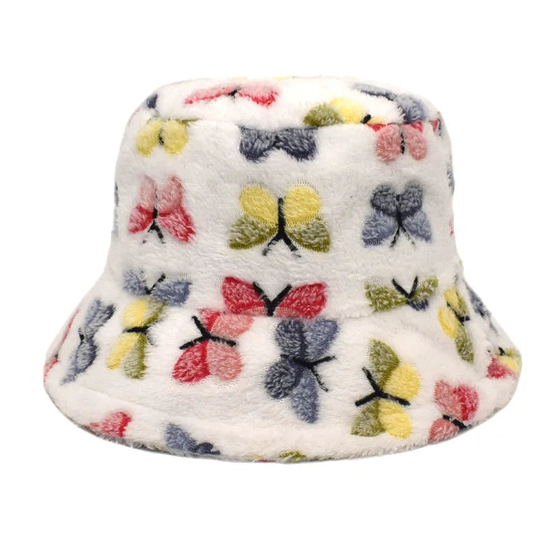 Vintage Faux Fur Bucket Hat Stylish Women’s Hat in Various Designs-Bucket Hats-Arimonz-Fly 1-One Size 22in-Arimonz