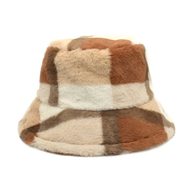 Vintage Faux Fur Bucket Hat Stylish Women’s Hat in Various Designs-Bucket Hats-Arimonz-Gezi 3-One Size 22in-Arimonz