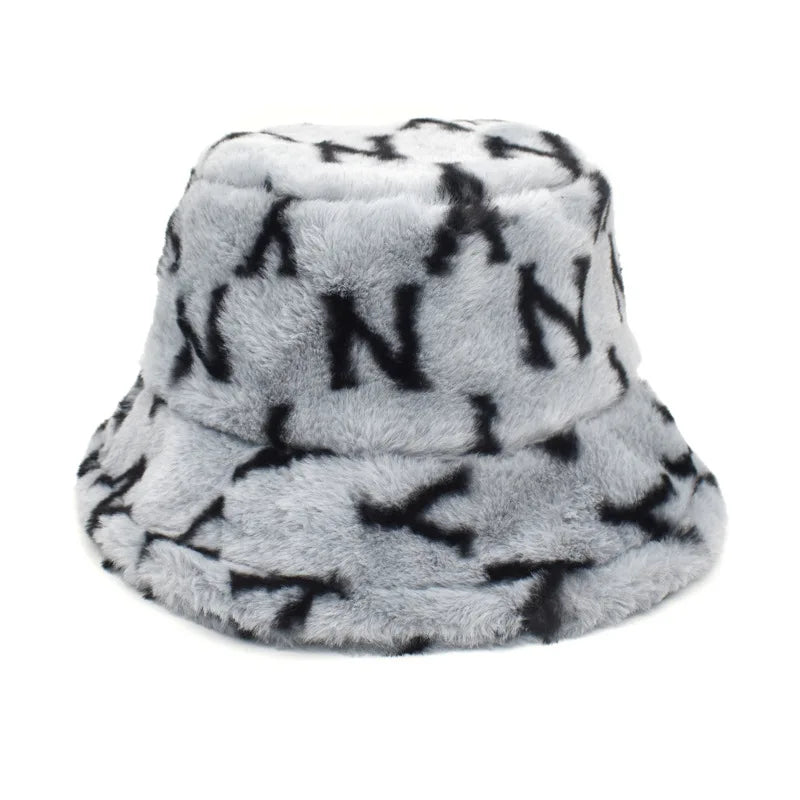 Vintage Faux Fur Bucket Hat Stylish Women’s Hat in Various Designs-Bucket Hats-Arimonz-N 3-One Size 22in-Arimonz