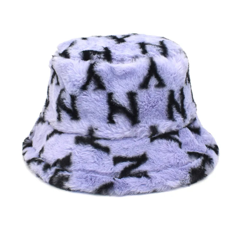 Vintage Faux Fur Bucket Hat Stylish Women’s Hat in Various Designs-Bucket Hats-Arimonz-N 5-One Size 22in-Arimonz