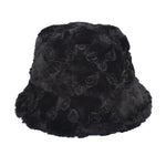 Vintage Faux Fur Bucket Hat Stylish Women’s Hat in Various Designs-Bucket Hats-Arimonz-Rose 1-One Size 22in-Arimonz