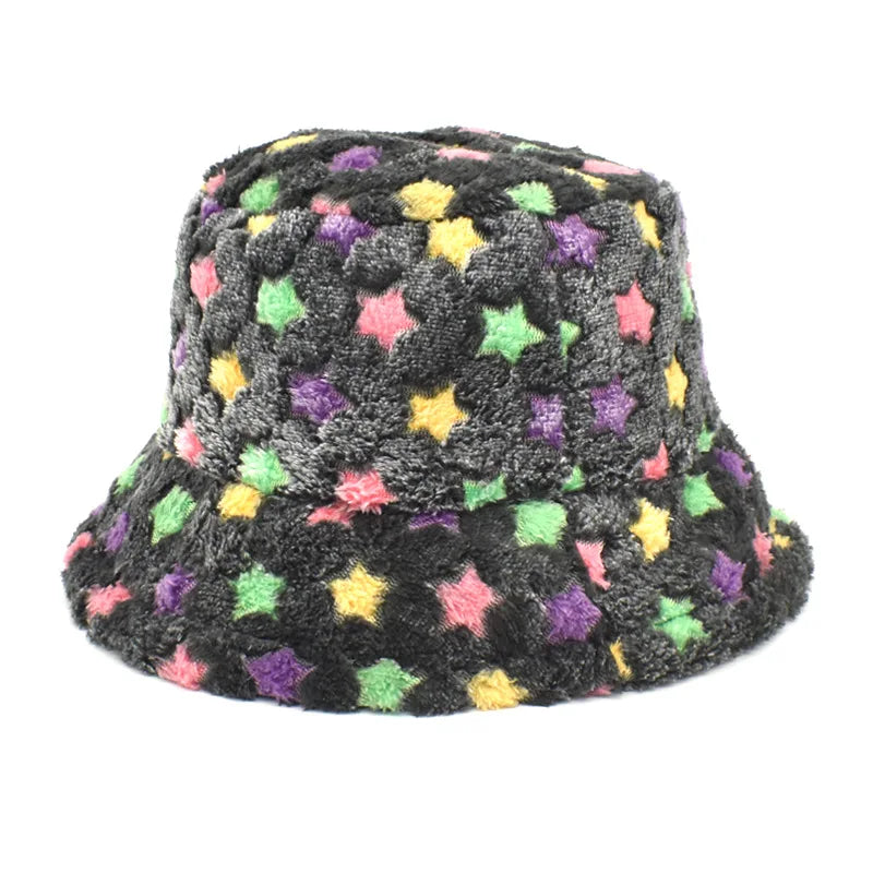 Vintage Faux Fur Bucket Hat Stylish Women’s Hat in Various Designs-Bucket Hats-Arimonz-Stra 1-One Size 22in-Arimonz