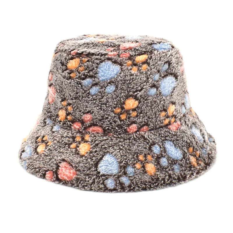 Vintage Faux Fur Bucket Hat Stylish Women’s Hat in Various Designs-Bucket Hats-Arimonz-Zhua 2-One Size 22in-Arimonz