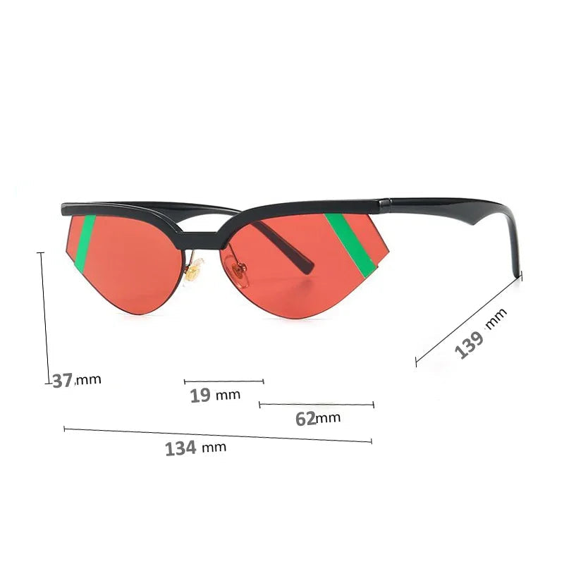 Vintage Futuristic Small Cat Eye Sunglasses Fashion Sun Shades UV400-Sunglasses-Arimonz-Arimonz