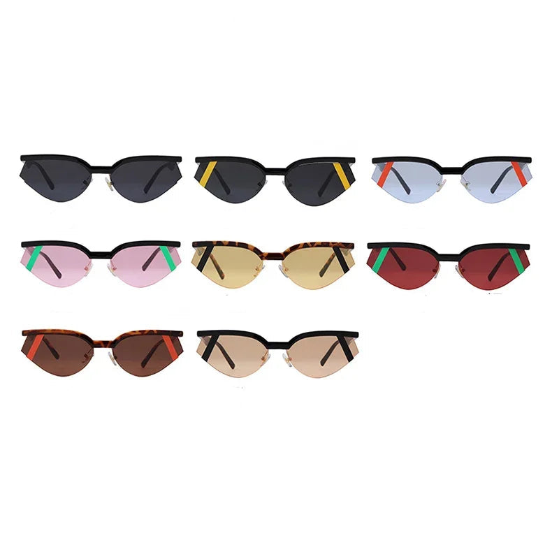 Vintage Futuristic Small Cat Eye Sunglasses Fashion Sun Shades UV400-Sunglasses-Arimonz-Arimonz
