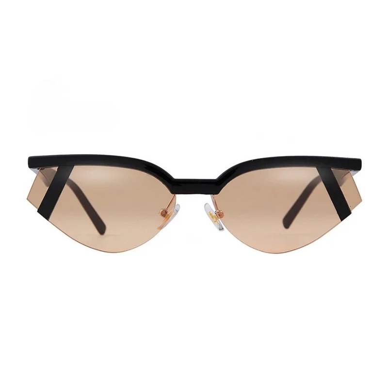 Vintage Futuristic Small Cat Eye Sunglasses Fashion Sun Shades UV400-Sunglasses-Arimonz-C8-Arimonz