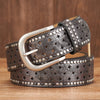 Vintage Lady Belt Original Design Hollow Out Rivet Wide Fashion Belt-Belts-Arimonz-Gun black-95cm/37in-Arimonz