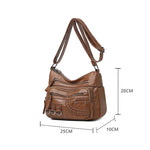 Vintage Leather Women Bag Design Multi-pocket Crossbody Shoulder Bags-Handbags-Arimonz-Arimonz