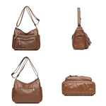 Vintage Leather Women Bag Design Multi-pocket Crossbody Shoulder Bags-Handbags-Arimonz-Arimonz