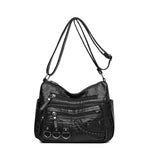 Vintage Leather Women Bag Design Multi-pocket Crossbody Shoulder Bags-Handbags-Arimonz-Black-Arimonz