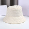 Vintage Plaid Bucket Hat Ultra Light Down Cotton Panama Winter Cap-Bucket Hats-Arimonz-Arimonz