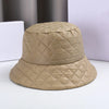 Vintage Plaid Bucket Hat Ultra Light Down Cotton Panama Winter Cap-Bucket Hats-Arimonz-Arimonz