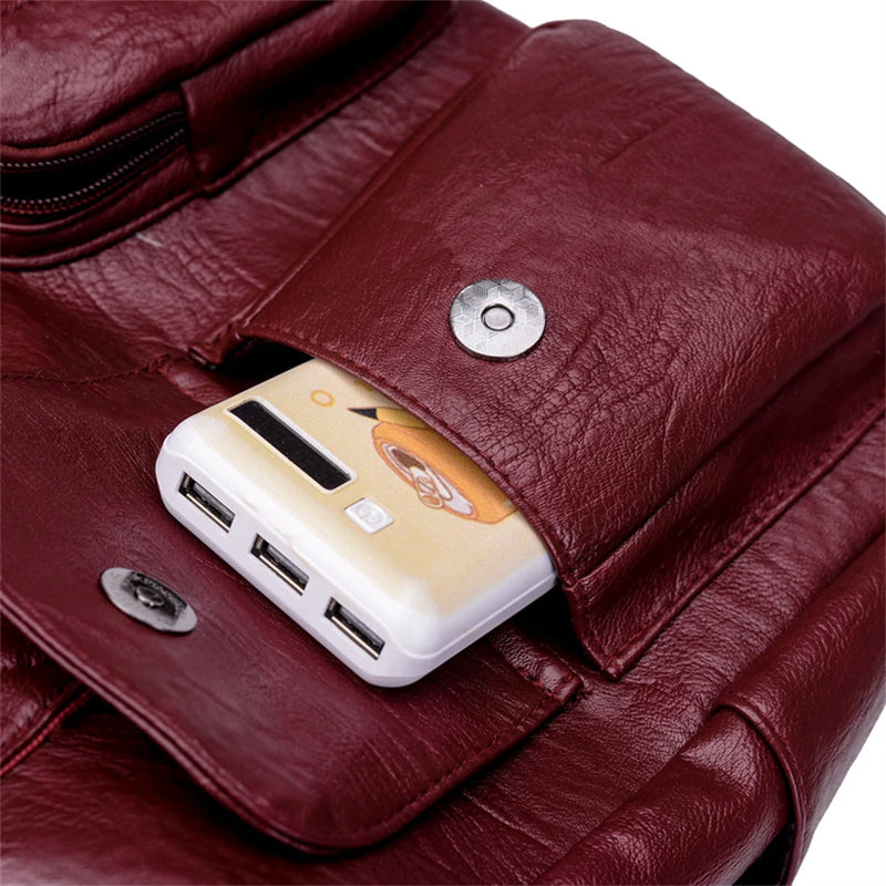 Vintage Style Shoulder Bag for Women PU Leather Big Casual Tote Handbag-Handbags-Arimonz-Arimonz