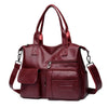 Vintage Style Shoulder Bag for Women PU Leather Big Casual Tote Handbag-Handbags-Arimonz-Arimonz