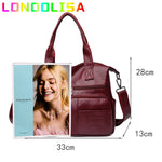 Vintage Style Shoulder Bag for Women PU Leather Big Casual Tote Handbag-Handbags-Arimonz-Arimonz