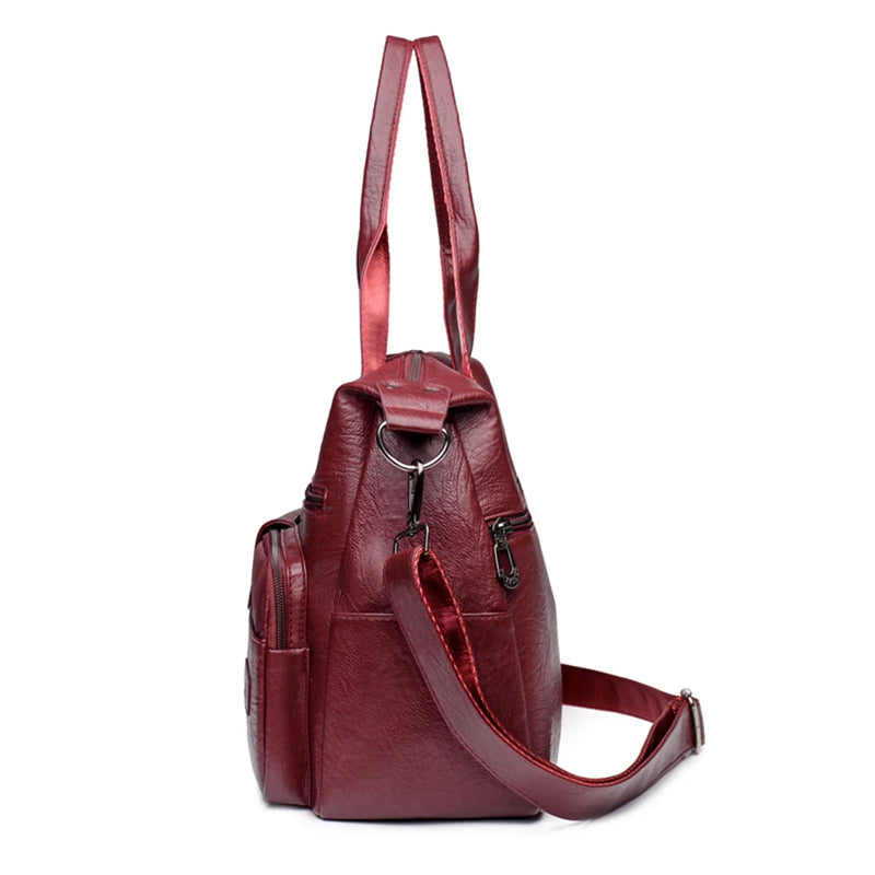 Vintage Style Shoulder Bag for Women PU Leather Big Casual Tote Handbag-Handbags-Arimonz-Arimonz