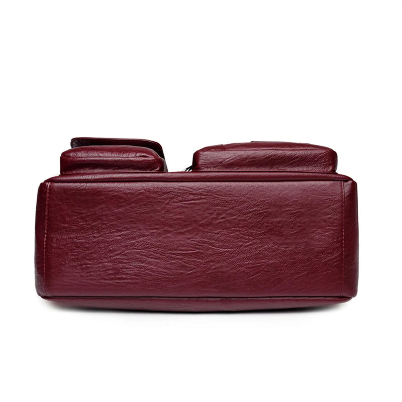 Vintage Style Shoulder Bag for Women PU Leather Big Casual Tote Handbag-Handbags-Arimonz-Arimonz