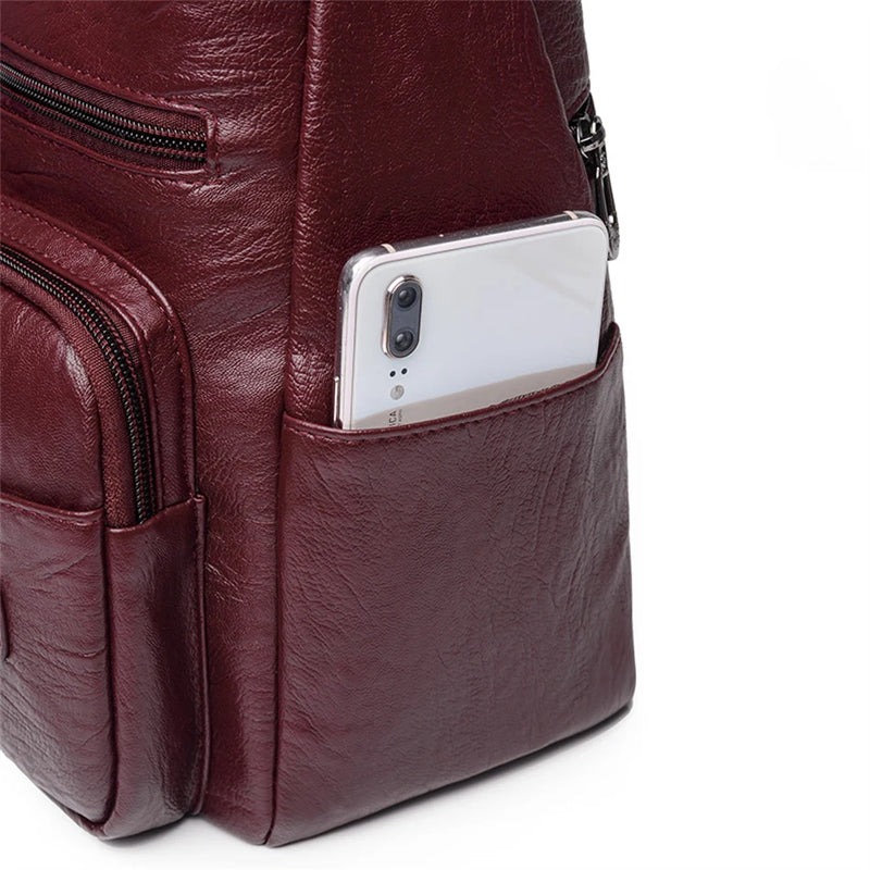 Vintage Style Shoulder Bag for Women PU Leather Big Casual Tote Handbag-Handbags-Arimonz-Arimonz