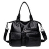 Vintage Style Shoulder Bag for Women PU Leather Big Casual Tote Handbag-Handbags-Arimonz-Black-Arimonz