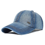 Vintage Washed Cotton Baseball Cap Women Denim Dad Hat Adjustable Cap-Women's Caps-Arimonz-Blue-One Size-Arimonz