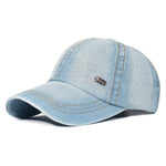 Vintage Washed Cotton Baseball Cap Women Denim Dad Hat Adjustable Cap-Women's Caps-Arimonz-Sky blue-One Size-Arimonz