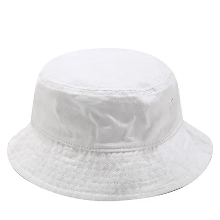 Vintage Washed Denim Bucket Hat Cotton Panama Hip Hop Bob Cap-Bucket Hats-Arimonz-White-21-22in-Arimonz