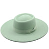 Vintage Wide Brim Wool Boater Felt Hat Flat Top Fedora with Bowknot-Hats-Arimonz-Arimonz