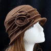 Vintage Wool Beret Hat with Flower Knitting Autumn and Winter Warm Hat-Hats-Arimonz-Arimonz