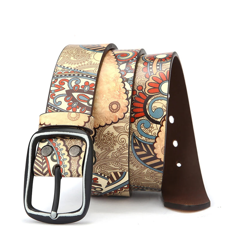 Genuine Leather Belt For Women Casual Belt Designer Girdle Printed Belt