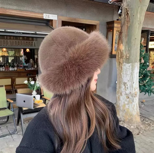 Warm Hat Casual Plush Fluffy Plush Cap Versatile Solid Polyester Hat-Winter Hats-Arimonz-Arimonz