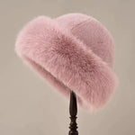Warm Hat Casual Plush Fluffy Plush Cap Versatile Solid Polyester Hat-Winter Hats-Arimonz-Pink-Arimonz