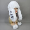 Warm Luxury Natural Fox Fur Hat Fashion Fluffy Rex Rabbit Fur Cap-Winter Hats-Arimonz-Arimonz