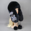 Warm Luxury Natural Fox Fur Hat Fashion Fluffy Rex Rabbit Fur Cap-Winter Hats-Arimonz-Arimonz