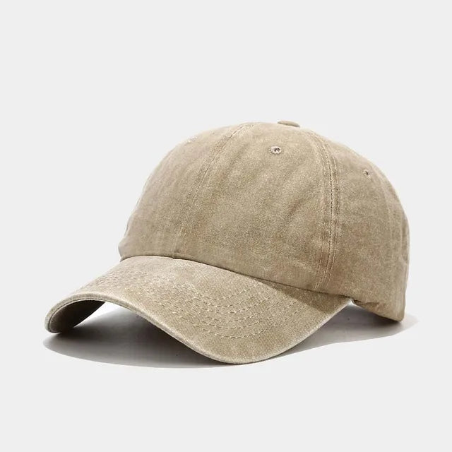 Washed Cotton Baseball Cap Women Casual Adjustable Snapback Trucker Hat-Women's Caps-Arimonz-khaki-head 55-60cm (22-24 inches)-Arimonz