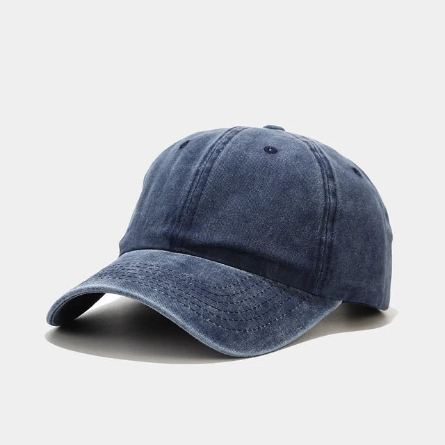 Washed Cotton Baseball Cap Women Casual Adjustable Snapback Trucker Hat-Women's Caps-Arimonz-navy-head 55-60cm (22-24 inches)-Arimonz