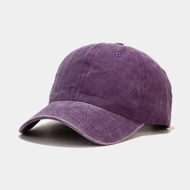 Washed Cotton Baseball Cap Women Casual Adjustable Snapback Trucker Hat-Women's Caps-Arimonz-purple-head 55-60cm (22-24 inches)-Arimonz