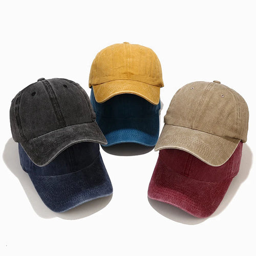Washed Cotton Baseball Cap Women Casual Adjustable Snapback Trucker Hat-Women's Caps-Arimonz-Arimonz