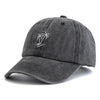 Washed Cotton Coconut Tree Embroidery Vintage Baseball Snapback Cap-Women's Caps-Arimonz-Black-22-23in-Arimonz